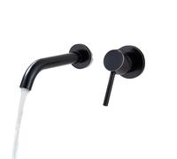 White Bathroom Basin Faucet Concealed Wall Mounted Tap 360 Rotation for Bath or Tub(Color 7)