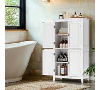 (White) Bathroom Cabinet, Bathroom Storage Unit, Kitchen Cabinet, Freestanding Cabinet, Adjustable Shelf