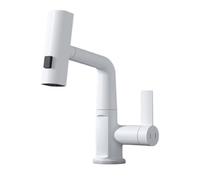 White Bathroom Faucet - Digital Display Waterfall Mixer Tap with Stream Sprayer for Cold Water - Stylish Basin Sink Faucet (No Screen, Size: 1)