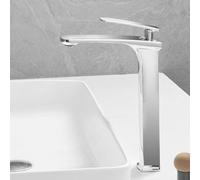 White Bathroom Faucet Sink Mixer T Hot & Cold Water Chrome Brass Modern Washbasin Faucet Stylish Basin Mixer Bathroom Water T China