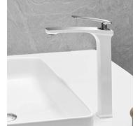 White Bathroom Sink Faucet Chrome Brass Mixer T Hot & Cold Water Washbasin Mixer Stylish Design Modern Bathroom Accessories China