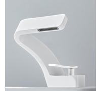 White Bathroom Sink Faucet - Single Handle Waterfall Mixer Tap for Washbasin - Modern Basin Sink Mixer Valve - Stylish Bathroom Fixture - Easy Installation