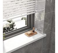 White Bathroom Window Sill Nosing Cover, Tile Finish Bay Windows Sill Board Capping, Bay Windows Edge Protector Plate with Nose, Custom Size