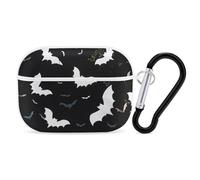 White Bats AirPod Pro Case, Anti Scratch Hard PC Cover with Keychain, AirPod Pro 2nd/1st Case Accessories for Women Men, White-Style