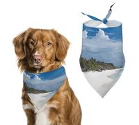 White Beach Pet Scarf Adjustable Pet Accessories Triangular Scarf Washable Floral Print Puppy Bib Bandana Stylish Comfortable Cat Scarves for Holiday Scarfs