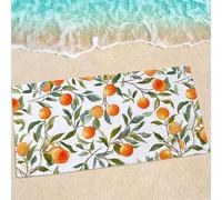 White Beach Towel, Large Beach Towels for Adults - Quick Dry Microfibre Towel - Super Absorbent Printe Bath Towels for Swim Gym 150 x 75 cm - 1 Piece, Soft, Sand Free, Lightweight - Natural 0e-45