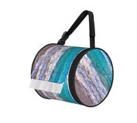 White Beach Tropical Sea Print Cylinder Tissue Organizer Bag With Strap, Portable Toilet Roll Holder For Camping Car