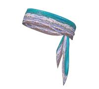 White Beach Tropical Sea Tennis Tie Headband Hair Band Unisex Dry Head Tie Sport Band for Basketball, Running, Tennis
