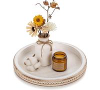 White Beaded Coffee Table Tray Set of 1