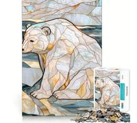 White Bear Animal Gold Jigsaws for Adults1000 Pieces Brain Memory Game Fine Cut Premium Finishing Engaging Way to Pass Free Hours (38x26cm)