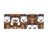 White Bear Brown Bear Keyboard and Mouse Pad, Extra Large Desk Cover, Spill Resistance Mat for Smooth Tracking