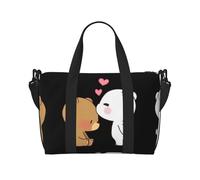 White Bear Brown Bear Patterned Duffel Bag, Portable Shoulder Bag, Suitable for Fitness, Commuting, Travel.