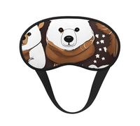 White Bear Brown Bear Print Black Out Eye Mask for Sleeping Airplane, Sleep Mask Polyester for Home and Travel