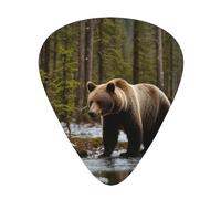 White bear brown bear print Celluloid Guitar Plectrums for Acoustic Guitar Bass,Guitar Picks with Organizer Box
