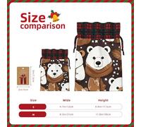 White Bear Brown Bear Print Gift Reusable Bags Festive Drawstring Pouches Versatile Birthday Wedding Favors