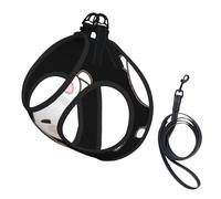 White Bear Brown Bear Print Harness Leash Set For Cats And Dogs, Reflective Adjustable, Soft Breathable Mesh Vest With Escape-Proof Lead, For Small Pets And Kitten Puppies