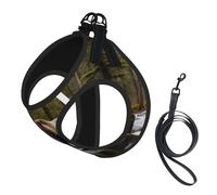 White Bear Brown Bear Print Small Dog Harness with Leash Set, No Escape Easy Walk Puppy Harnesses for Training Walking