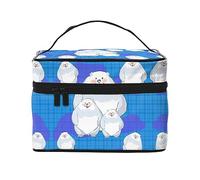 White Bear Family Portable Travel Makeup Bag (9x6.5x6.2 Inch), Large Capacity Makeup Bag for Women, Large Makeup Bag Storage Bag for Girls