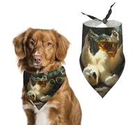 White Bear Lying Drinking Whiskey Dog Bandana Pet Scarf for Small Medium Large Dogs Triangle Bibs Photo Prop Gift