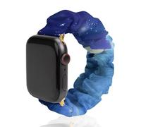White Bear Northern Lights Scrunchie Watch Bands Soft Elastic Replacement Wristband Compatible with Apple Watch 38mm/40mm