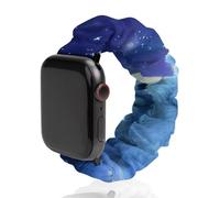 White Bear Northern Lights Scrunchie Watch Bands Soft Elastic Replacement Wristband Compatible with Apple Watch 42mm/44mm