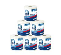White Bear - Pack of 6 Biodegradable Kitchen Rolls - 2 Ply - Ultra Durable - 275 Perforated Sheets per Roll - Absorbent and Smudge-Proof Paper - Ideal for Kitchen and Office