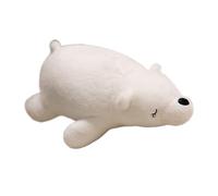 White Bear Stuffed Animal, Soft Plush Night Companion Glow Feature Sleep Aid Washable Cover Cute Design, Hugging Pillow for Children and Adults, 3.78x7.87inches