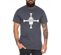 White Beard One - Men's T-Shirt Straw Hat Luffy Zoro One Monkey D. Pirate Ace Piece Goku Anime Ruffy, Size:S, Color:Dark Grey