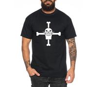 White Beard One - Men's T-Shirt Straw Hat Luffy Zoro One Monkey D. Pirate Ace Piece Goku Anime Ruffy, Size:XXL, Color:Black