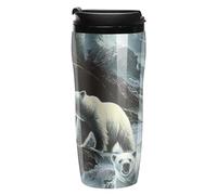 White Bears in The Wilder Coffee Cup Travel Mug with Leakproof Lid Double Wall Tumbler Water Bottle 350ml