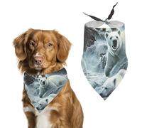 White Bears in The Wilder Cute Dog Bandana Triangle Adjustable Washable Cat Scarf Pet Accessories