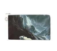 White Bears in The Wilder Portable Canvas Coin Purse Fashion Pencil Case Travel Makeup Bag