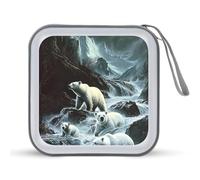 White Bears in The Wilder Portable CD Case Holder 48 Capacity Travel DVD Storage Boxs Wallet Bag