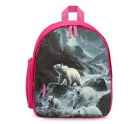White Bears in The Wilder Small Backpack Cute Mini Shoulder Bag 12.6 × 9.4 × 5.9 Inches Daypack
