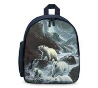 White Bears in The Wilder Small Backpack Cute Mini Shoulder Bag 12.6 × 9.4 × 5.9 Inches Daypack