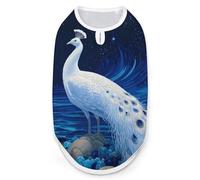 White Beautiful Peacock Funny Dog Vest Cute Sleeveless Pet Shirt Pullover Cats T-Shirts Tank Tops L