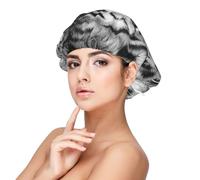 White Beautiful Tiger Print,Adult's Satin Sleeping Cap - Women's Elastic Sleep Bonnet, Adjustable Overnight Hair Cover