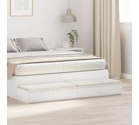 White Bed Drawers 135x36.5x16.5 cm Made of Engineered Wood Berkfield Home White One Size