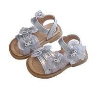 White Beige Blue Beach Shoes Kids Girls Fashion Sandals Bowknot Design Adjustable Straps Toddler Casual Outdoor Spring Summer Sandals Lightweight Wedding Princess Shoes Kids Outdoor Vacation Footwear
