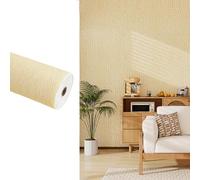 White/Beige/Blue/Pink/Gray Waterproof Self-Adhesive Wallpaper Roll, Soundproof Thermal Insulation Wall Sticker Installation No Fading Moisture-Proof Home Decor(Beige,50x500x0.3cm)