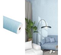 White/Beige/Blue/Pink/Gray Waterproof Self-Adhesive Wallpaper Roll, Soundproof Thermal Insulation Wall Sticker Installation No Fading Moisture-Proof Home Decor(Blue,50x2000x0.3cm)