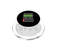 White Belt First Roll BJJ Funny Battery Humor PopSockets PopGrip for MagSafe