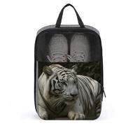 White Bengal Tiger Shoe Bag Shoe Bags for Travel Waterproof Shoe Bag Shoes Storage Organizer with Zipper & Handle Sneaker Bag Shoe Pouch, style, One Size, Shoe Bags for Travel