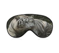 White Bengal Tiger Sleep Mask Personality Eye Sleep Shade Cover Comfortable Breathable Sleeping Blindfold Soft Comfortable Night Eye Cover Adjustable Band Eye Mask for Men Women