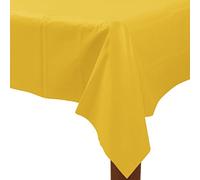 WHITE BERRY Large Plastic Rectangle Table Cover Cloth Wipe Clean Party Tablecloth Covers (Yellow)