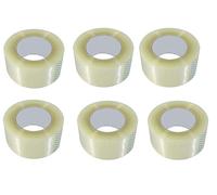 WHITE BERRY Ultra Strong - PVC Packing Tape for Firm Packaging and Secure Packing - Transparent - 48m x 50mm, Pack of 6/12 (Pack of 6)