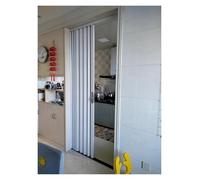 White Bi-Fold Aluminum Concertina Doors with Key Waterproof Sliding Room Divider for Indoor Use Ideal for Kitchen & Dining Room 29x80in/73.5x203cm