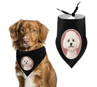White Bichon Frise Dog Bandana Pet Scarf for Small Medium Large Dogs Triangle Bibs Photo Prop Gift