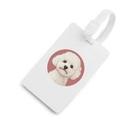 White Bichon Frise Travel Luggage Tags for Suitcases Baggage Handbag Label