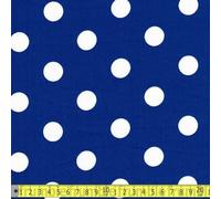 WHITE BIG SPOTS ON ROYAL BLUE POLYCOTTON POPLIN FABRIC POLKA DOT **FREE UK POST** 2cm SPOTS JAPANESE QKT 4000 POLY COTTON MATERIAL WHITE BLUE COLOUR COLOR DRESSMAKING SHIRTS CLOTHES CRAFTS BLUE WITH WHITE SPOTS SOLD BY METRE
